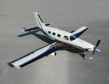 The PA46 Meridian is shown here from above, accetuating the clean, long, aerodynamically effiecient wings 